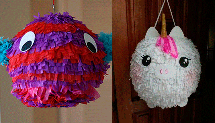 piñata con globo unicornio